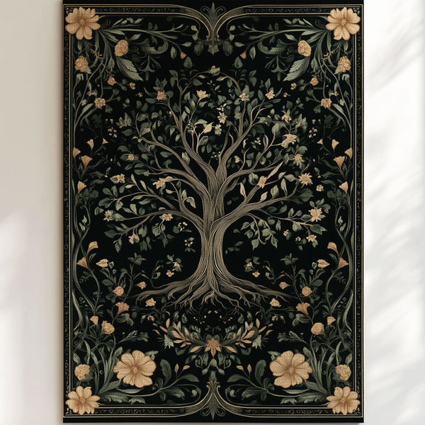 English Cottage Tree of Life Rug | Nature - Inspired Rug by districtoasis