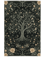 English Cottage Tree of Life Rug – Timeless Garden Charm, Soft & Rooted | Nature - Inspired Rug by districtoasis