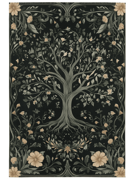 English Cottage Tree of Life Rug – Timeless Garden Charm, Soft & Rooted | Nature - Inspired Rug by districtoasis