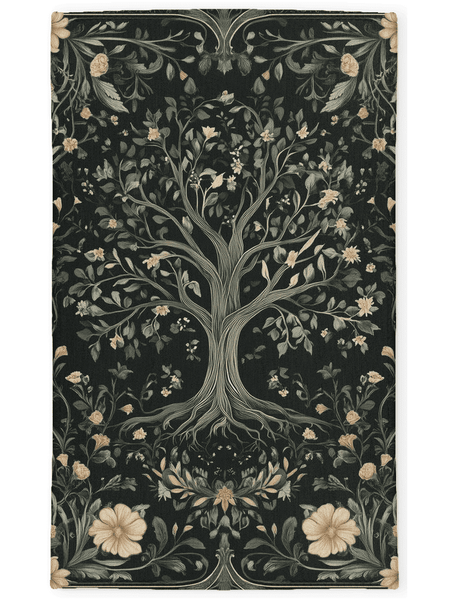 English Cottage Tree of Life Rug – Timeless Garden Charm, Soft & Rooted | Nature - Inspired Rug by districtoasis