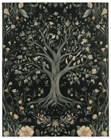 English Cottage Tree of Life Rug – Timeless Garden Charm, Soft & Rooted | Nature - Inspired Rug by districtoasis
