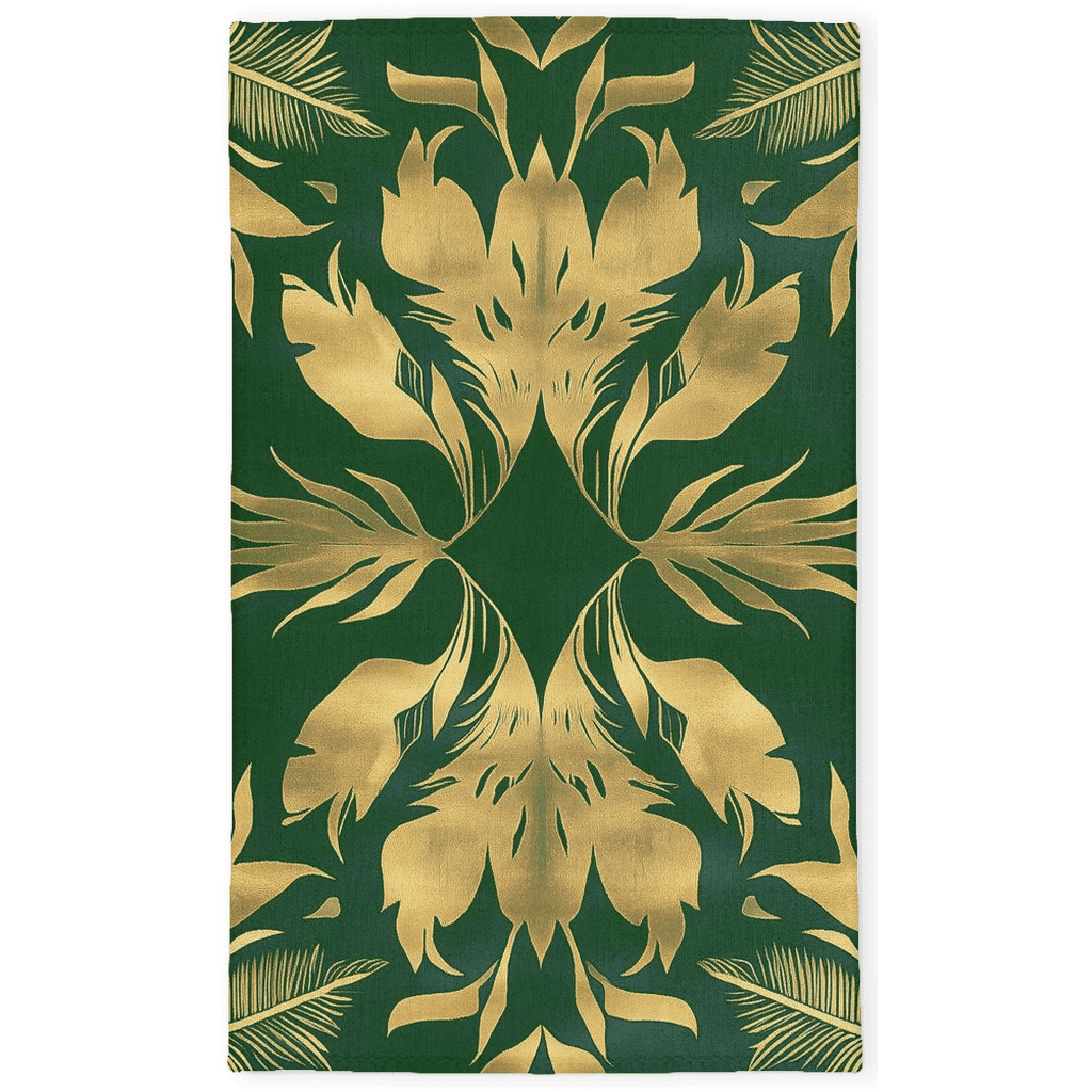 Golden Feather Radiance Rug – Bold Feather Design, Soft & Durable | Nature - Inspired Rug by districtoasis
