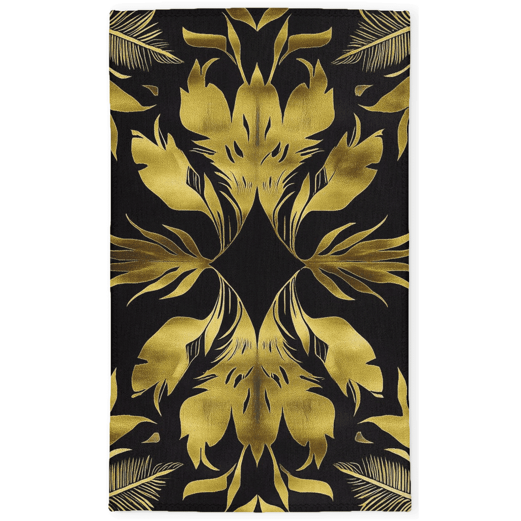 Golden Feather Radiance Rug – Bold Feather Design, Soft & Durable | Nature - Inspired Rug by districtoasis