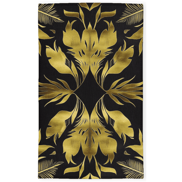 Golden Feather Radiance Rug – Bold Feather Design, Soft & Durable | Nature - Inspired Rug by districtoasis