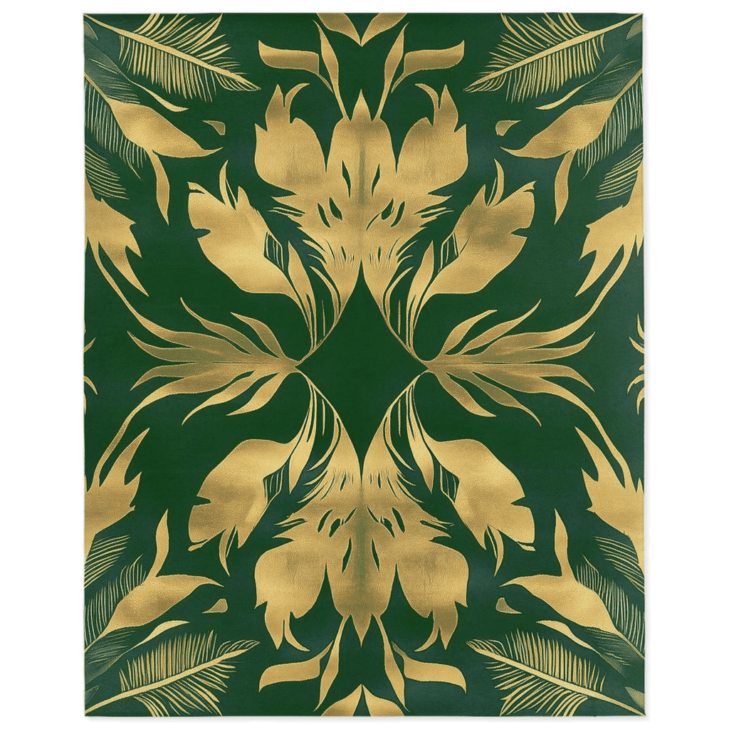 Golden Feather Radiance Rug – Bold Feather Design, Soft & Durable | Nature - Inspired Rug by districtoasis