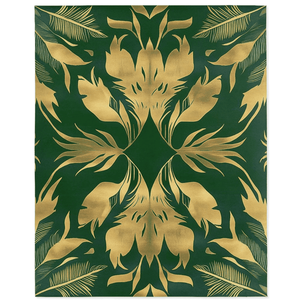Golden Feather Radiance Rug – Bold Feather Design, Soft & Durable | Nature - Inspired Rug by districtoasis