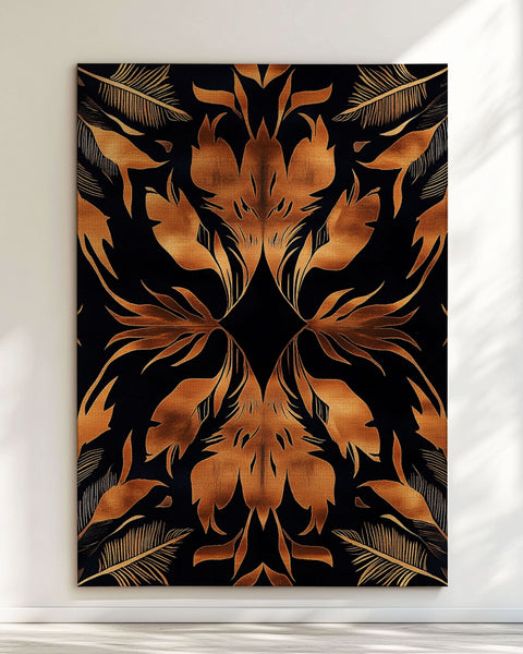 Golden Feather Radiance Rug – Bold Feather Design, Soft & Durable | Nature - Inspired Rug by districtoasis
