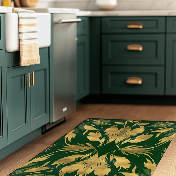 Golden Feather Radiance Rug – Bold Feather Design, Soft & Durable | Nature - Inspired Rug by districtoasis
