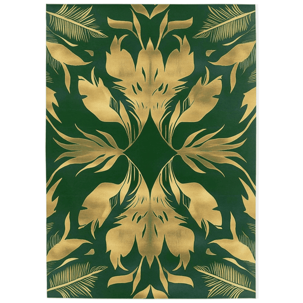 Golden Feather Radiance Rug – Bold Feather Design, Soft & Durable | Nature - Inspired Rug by districtoasis