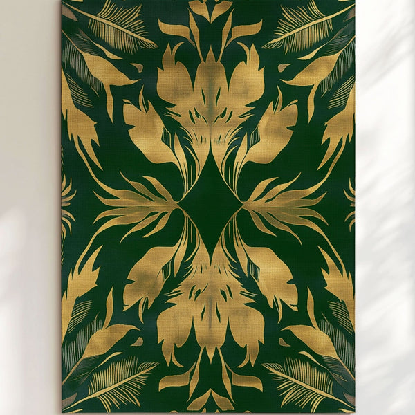 Golden Feather Radiance Rug – Bold Feather Design, Soft & Durable | Nature - Inspired Rug by districtoasis