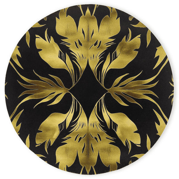 Golden Feather Radiance Rug – Bold Feather Design, Soft & Durable | Nature - Inspired Rug by districtoasis