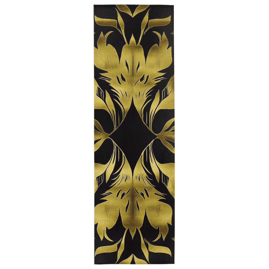 Golden Feather Radiance Rug – Bold Feather Design, Soft & Durable | Nature - Inspired Rug by districtoasis