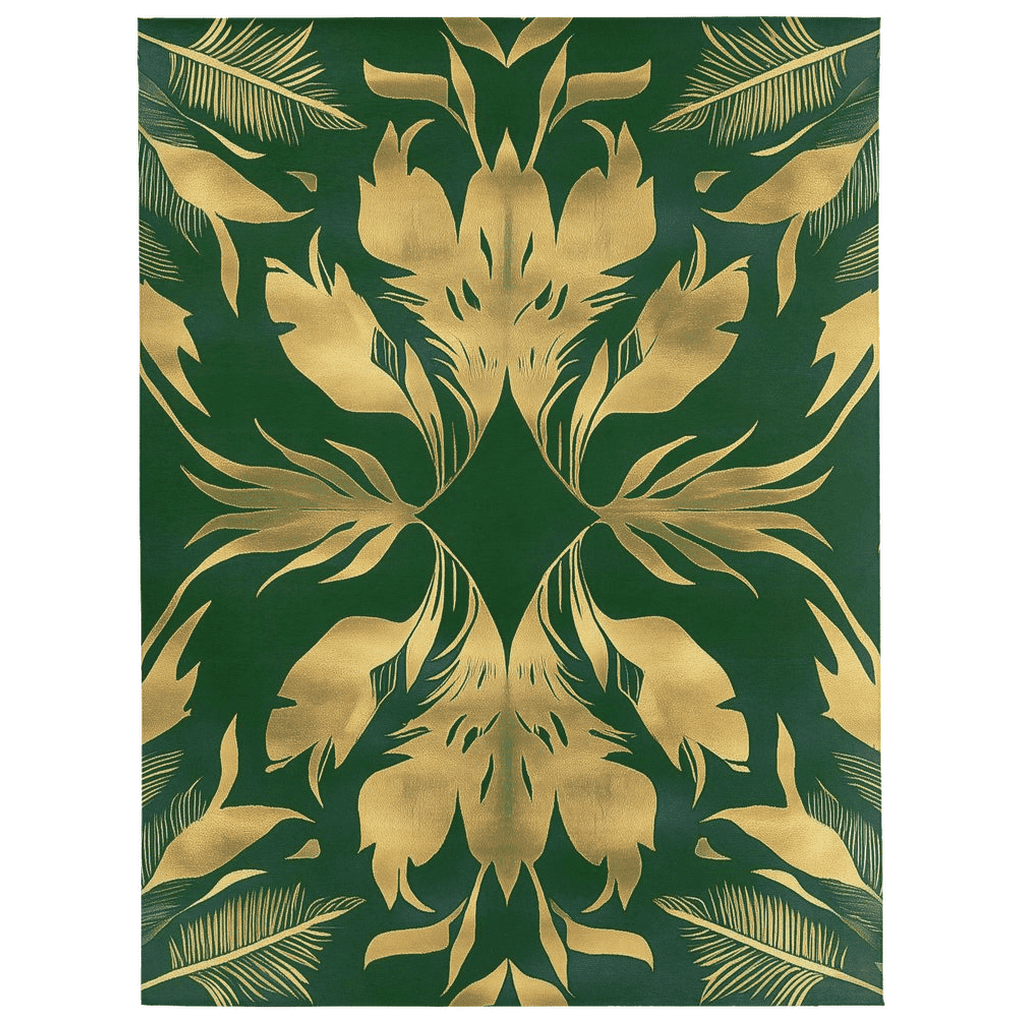 Golden Feather Radiance Rug – Bold Feather Design, Soft & Durable | Nature - Inspired Rug by districtoasis