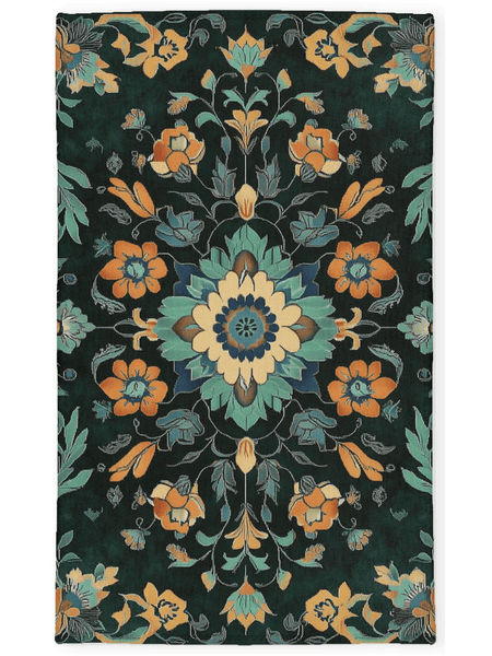 Kazakh Bloom Elegance Rug – Traditional Floral Design, Rich & Refined | Nature - Inspired Rug by districtoasis