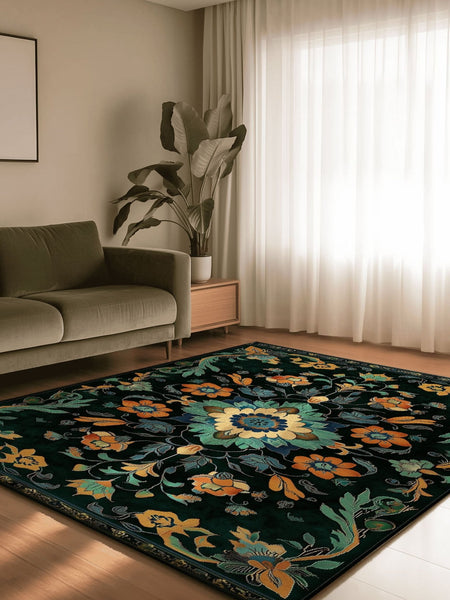 Kazakh Bloom Elegance Rug – Traditional Floral Design, Rich & Refined | Nature - Inspired Rug by districtoasis