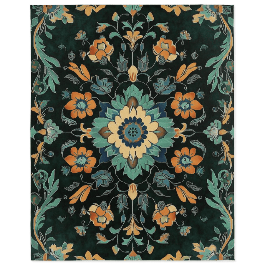 Kazakh Bloom Elegance Rug – Traditional Floral Design, Rich & Refined | Nature - Inspired Rug by districtoasis