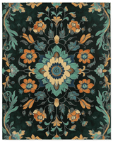 Kazakh Bloom Elegance Rug – Traditional Floral Design, Rich & Refined | Nature - Inspired Rug by districtoasis