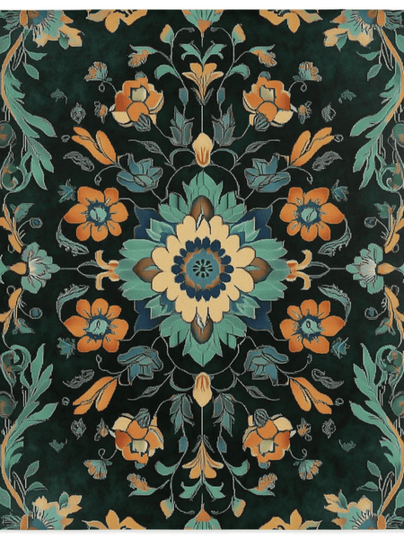 Kazakh Bloom Elegance Rug – Traditional Floral Design, Rich & Refined | Nature - Inspired Rug by districtoasis