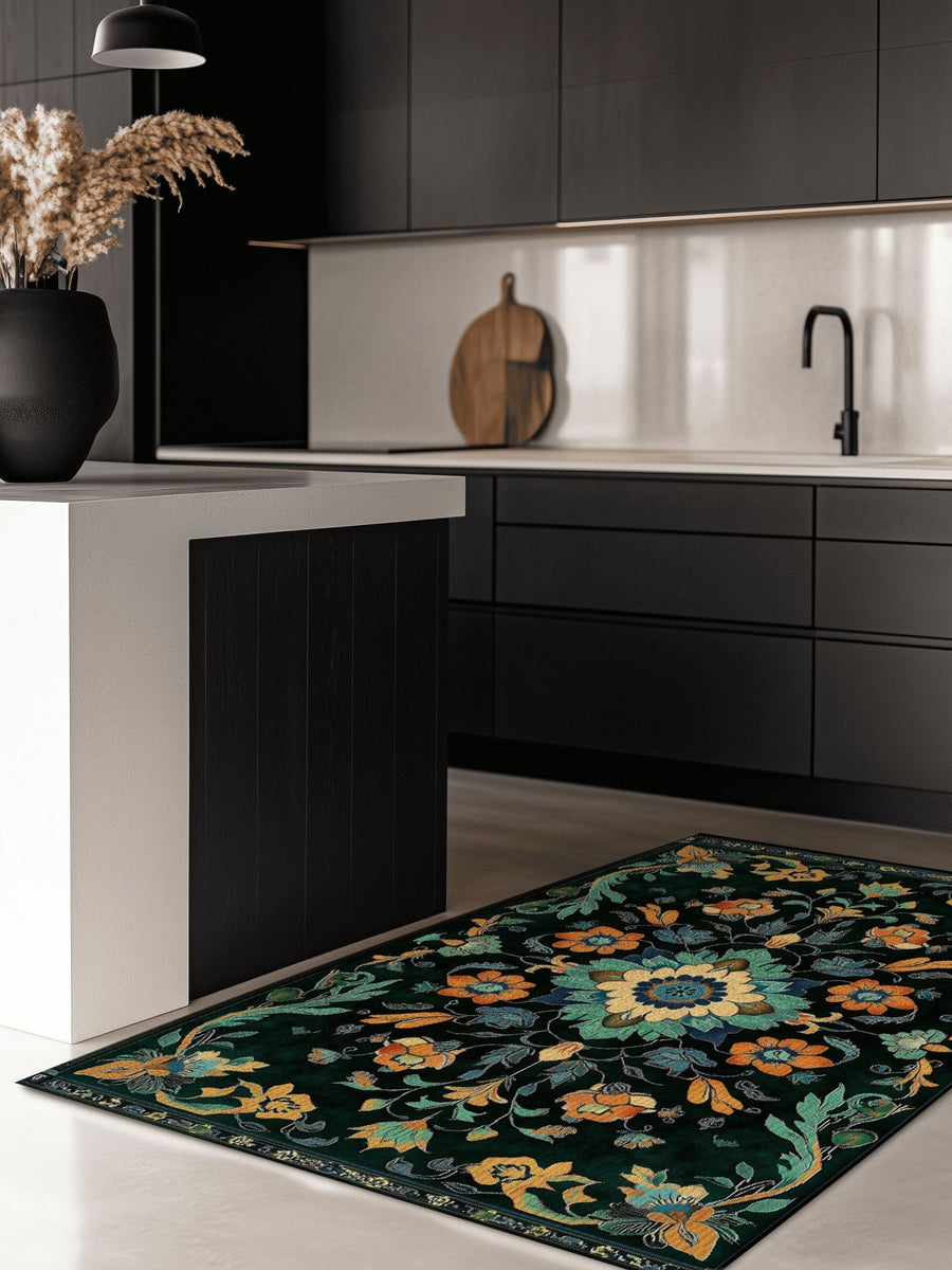 Kazakh Bloom Elegance Rug – Traditional Floral Design, Rich & Refined | Nature - Inspired Rug by districtoasis