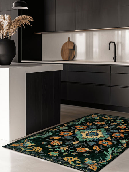 Kazakh Bloom Elegance Rug – Traditional Floral Design, Rich & Refined | Nature - Inspired Rug by districtoasis