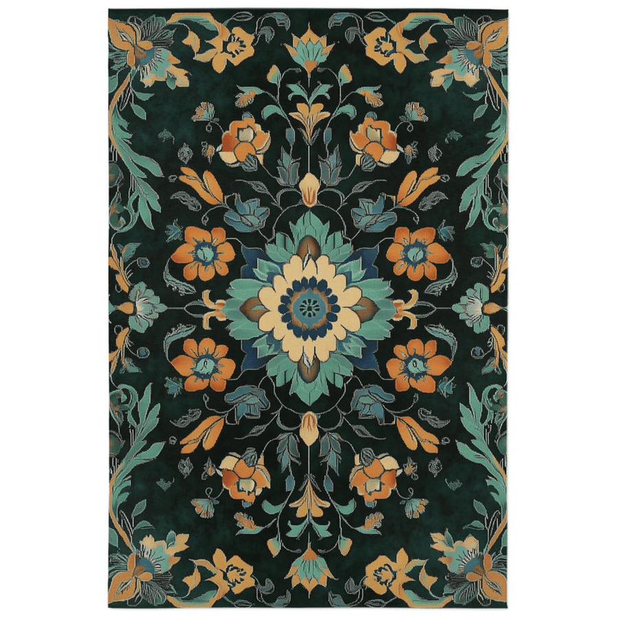 Kazakh Bloom Elegance Rug – Traditional Floral Design, Rich & Refined | Nature - Inspired Rug by districtoasis