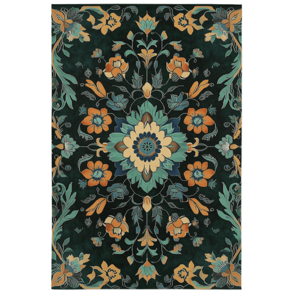 Kazakh Bloom Elegance Rug – Traditional Floral Design, Rich & Refined | Nature - Inspired Rug by districtoasis