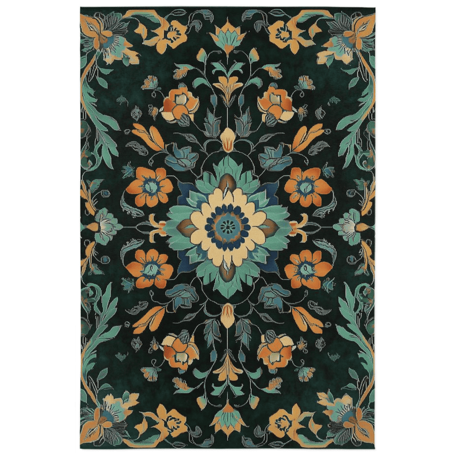 Kazakh Bloom Elegance Rug – Traditional Floral Design, Rich & Refined | Nature - Inspired Rug by districtoasis