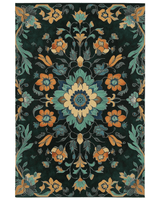 Kazakh Bloom Elegance Rug – Traditional Floral Design, Rich & Refined | Nature - Inspired Rug by districtoasis