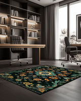 Kazakh Bloom Elegance Rug – Traditional Floral Design, Rich & Refined | Nature - Inspired Rug by districtoasis