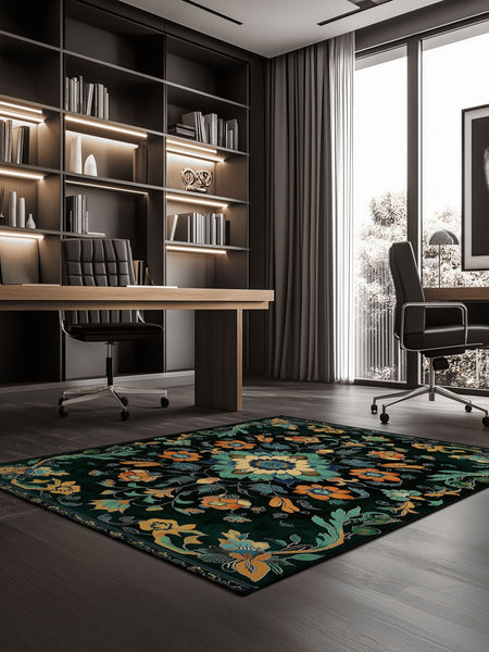 Kazakh Bloom Elegance Rug – Traditional Floral Design, Rich & Refined | Nature - Inspired Rug by districtoasis