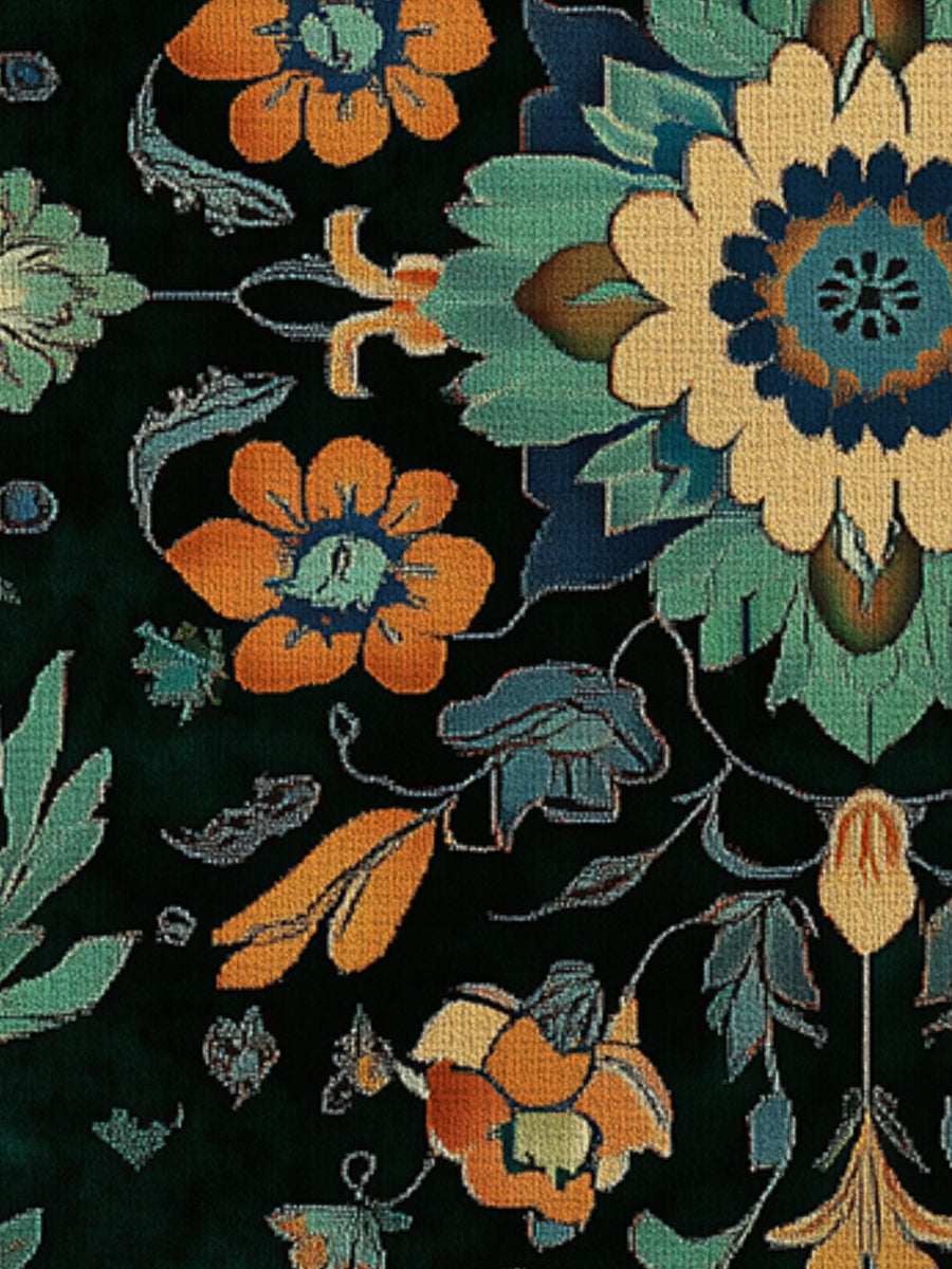 Kazakh Bloom Elegance Rug – Traditional Floral Design, Rich & Refined | Nature - Inspired Rug by districtoasis