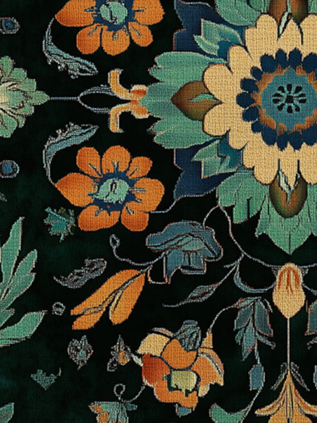 Kazakh Bloom Elegance Rug – Traditional Floral Design, Rich & Refined | Nature - Inspired Rug by districtoasis