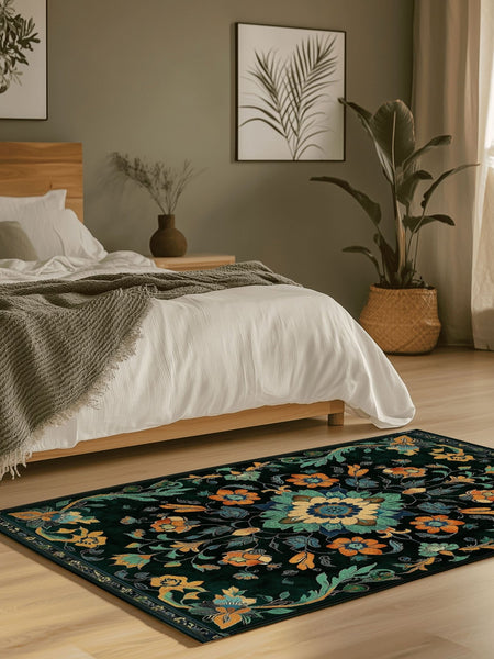 Kazakh Bloom Elegance Rug – Traditional Floral Design, Rich & Refined | Nature - Inspired Rug by districtoasis