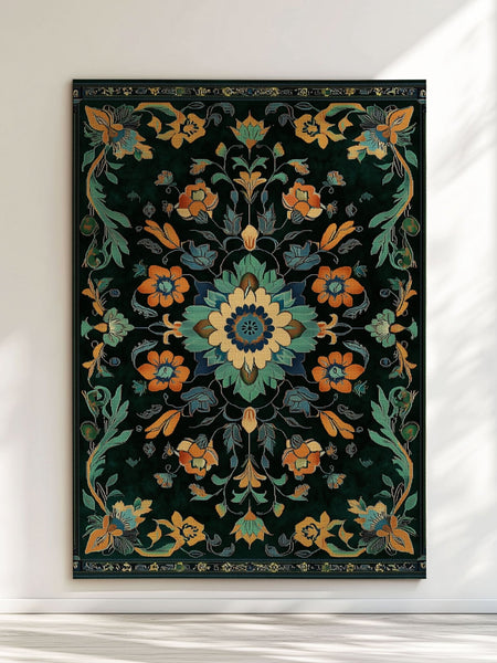 Kazakh Bloom Elegance Rug – Traditional Floral Design, Rich & Refined | Nature - Inspired Rug by districtoasis