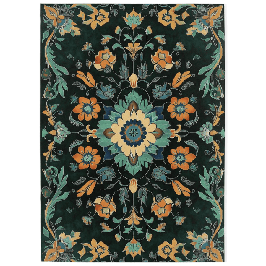 Kazakh Bloom Elegance Rug – Traditional Floral Design, Rich & Refined | Nature - Inspired Rug by districtoasis