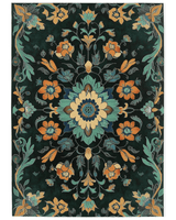 Kazakh Bloom Elegance Rug – Traditional Floral Design, Rich & Refined | Nature - Inspired Rug by districtoasis
