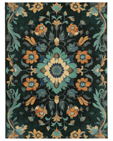 Kazakh Bloom Elegance Rug – Traditional Floral Design, Rich & Refined | Nature - Inspired Rug by districtoasis