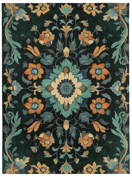 Kazakh Bloom Elegance Rug – Traditional Floral Design, Rich & Refined | Nature - Inspired Rug by districtoasis
