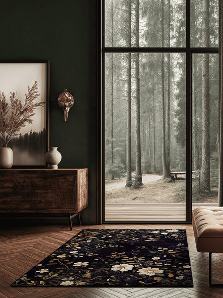 Lankan Shadowed Meadow Rug | Nature - Inspired Rug by districtoasis