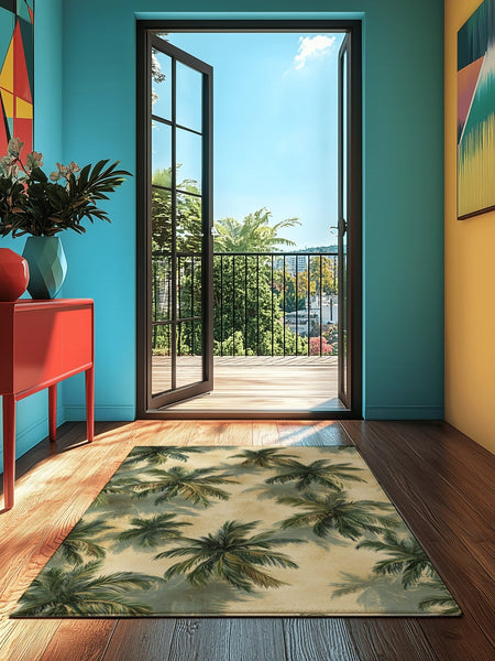 Maldivian Palm Oasis Rug | Nature - Inspired Rug by districtoasis