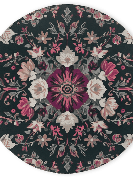 Midnight Bloom Rug – Peruvian Floral Design, Moody & Elegant | Nature - Inspired Rug by districtoasis