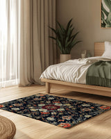 Midnight Bloom Rug – Peruvian Floral Design, Moody & Elegant | Nature - Inspired Rug by districtoasis