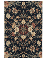 Midnight Bloom Rug – Peruvian Floral Design, Moody & Elegant | Nature - Inspired Rug by districtoasis