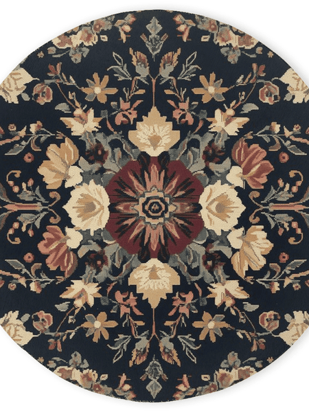 Midnight Bloom Rug – Peruvian Floral Design, Moody & Elegant | Nature - Inspired Rug by districtoasis