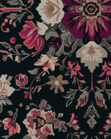 Midnight Bloom Rug – Peruvian Floral Design, Moody & Elegant | Nature - Inspired Rug by districtoasis