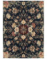 Midnight Bloom Rug – Peruvian Floral Design, Moody & Elegant | Nature - Inspired Rug by districtoasis