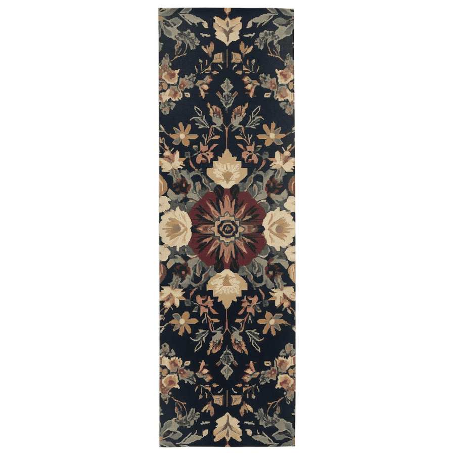 Midnight Bloom Rug – Peruvian Floral Design, Moody & Elegant | Nature - Inspired Rug by districtoasis