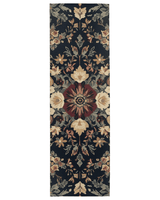 Midnight Bloom Rug – Peruvian Floral Design, Moody & Elegant | Nature - Inspired Rug by districtoasis