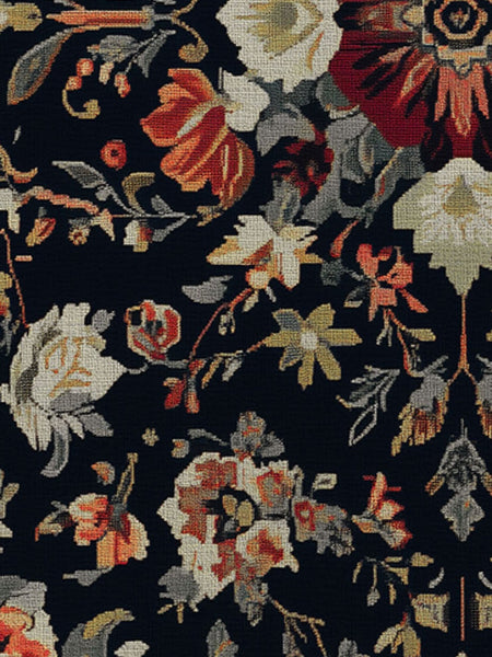 Midnight Bloom Rug – Peruvian Floral Design, Moody & Elegant | Nature - Inspired Rug by districtoasis