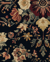 Midnight Bloom Rug – Peruvian Floral Design, Moody & Elegant | Nature - Inspired Rug by districtoasis
